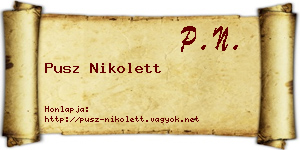 Pusz Nikolett névjegykártya