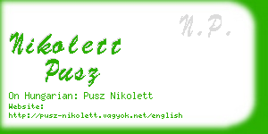 nikolett pusz business card